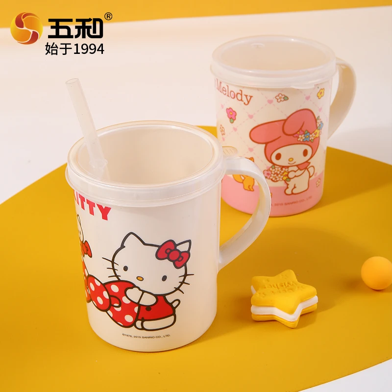 五和婴幼儿防烫带盖饮水杯家用宝宝专用喝水杯幼儿园防摔耐摔可爱