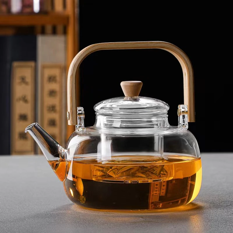 竹把提梁烧水煮茶壶耐高温耐低温大号材质耐热家用加厚过滤