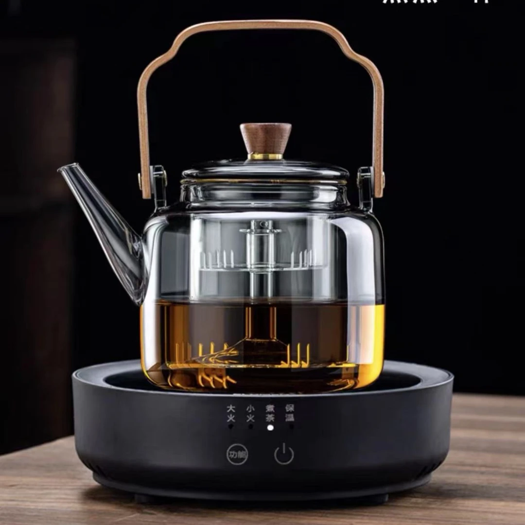家用煮茶器提梁壶加厚耐热大容量蒸煮两用电陶炉煮茶壶玻璃茶具