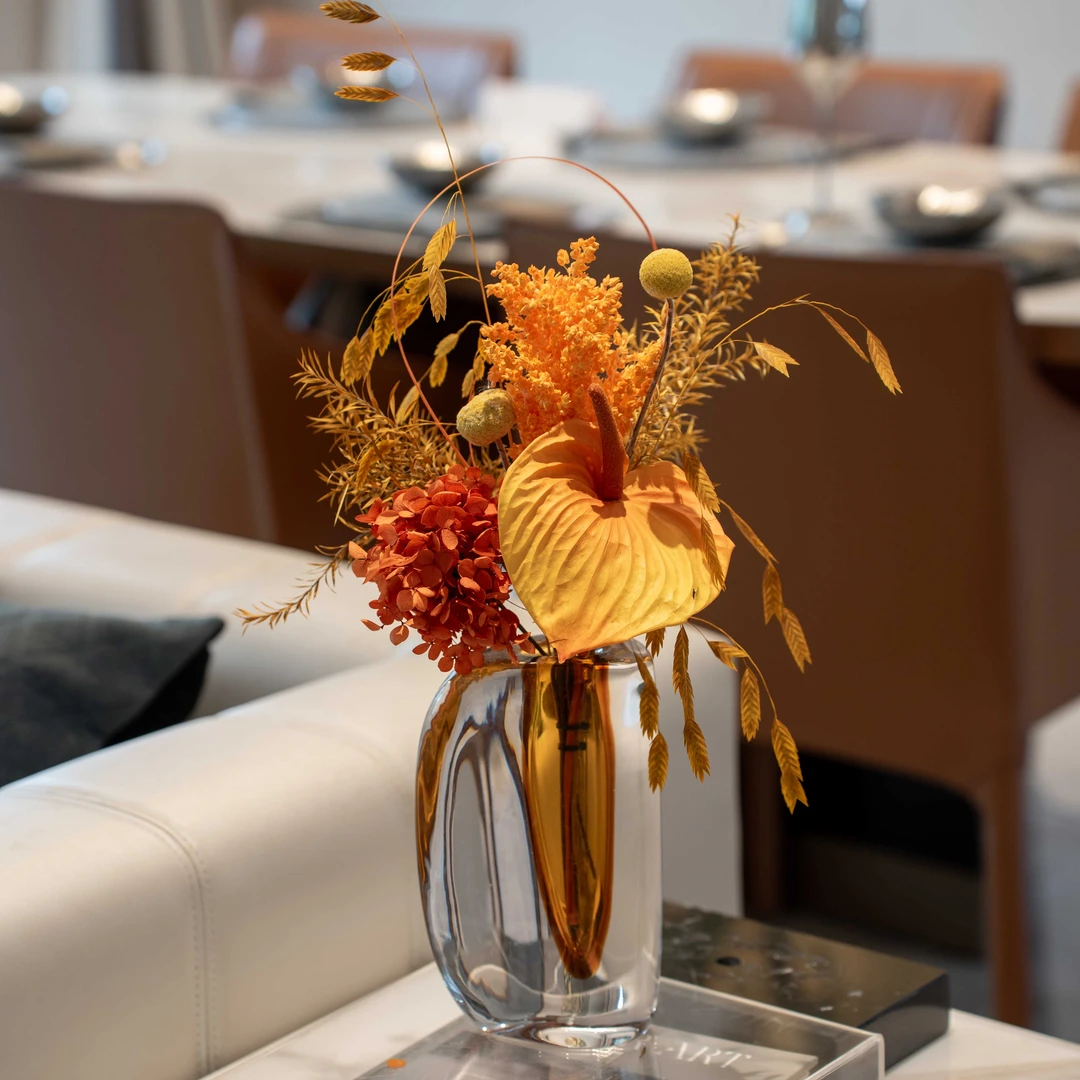 【日落】餐桌卧室床头柜百搭双面轻奢风格干花永生花家居摆件