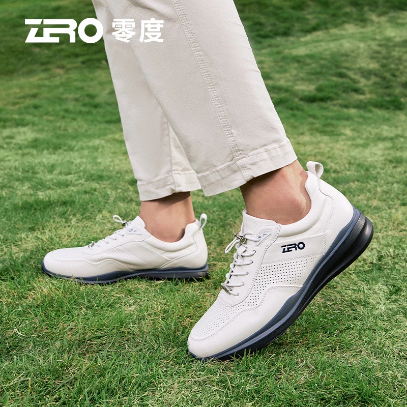 【飞艇系列】零度男鞋2024新款运动休闲鞋镂空透气真皮休闲男皮鞋子
