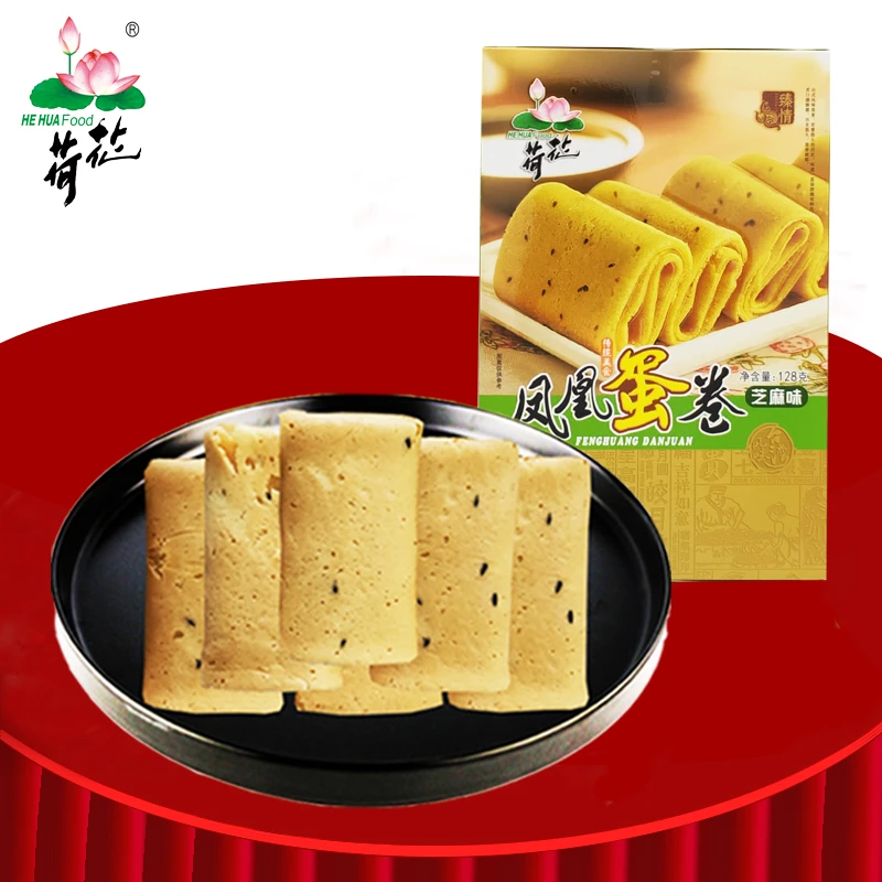 重庆便携荷花米花糖集团荷花牌凤凰蛋卷128克鸡蛋卷糕点零食小吃