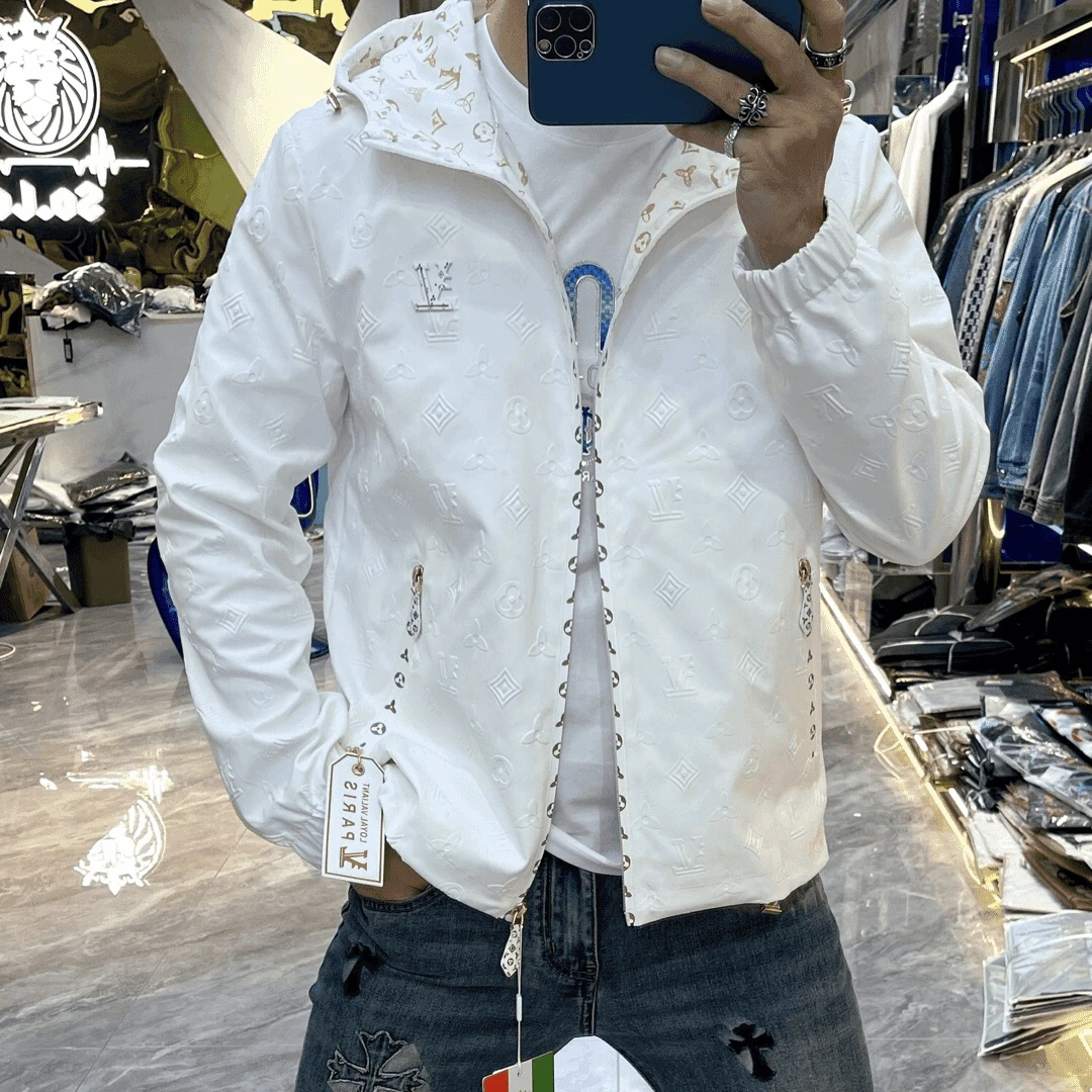 轻奢男士连帽加厚夹克时尚舒适秋冬保暖休闲百搭潮流帅气修身美式