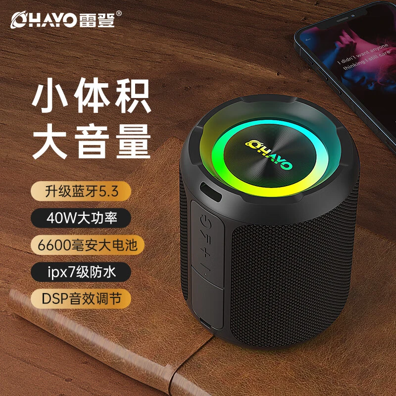 雷登蓝牙音箱大音量超重低音炮无线家用户外迷你便携小音响高音质