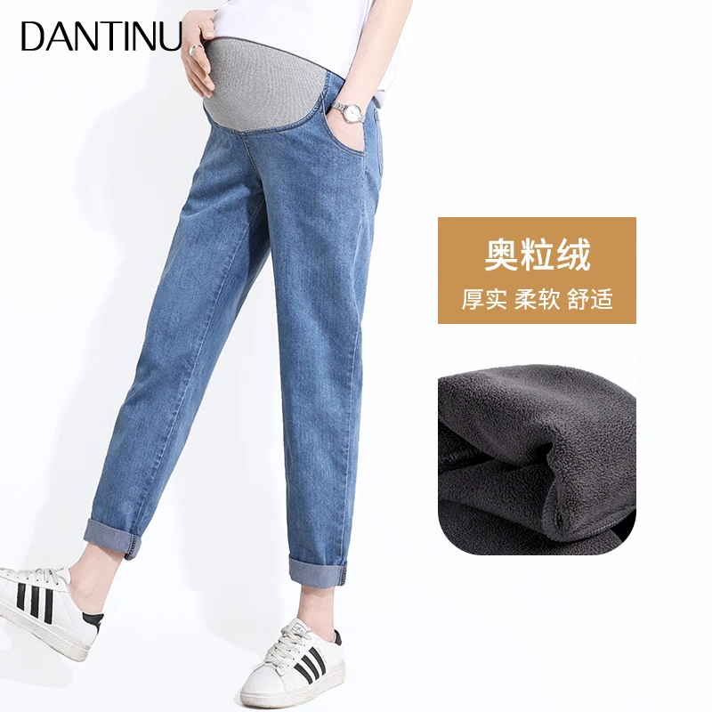 2022加绒秋季牛仔裤秋冬新款外穿大码秋季加厚老爹裤休闲厚实时尚