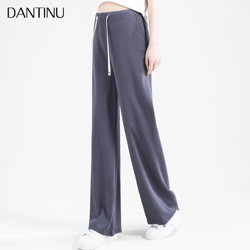 休闲裤抽绳阔腿裤春夏外穿新款垂感显瘦夏季薄款大码直筒拖地裤