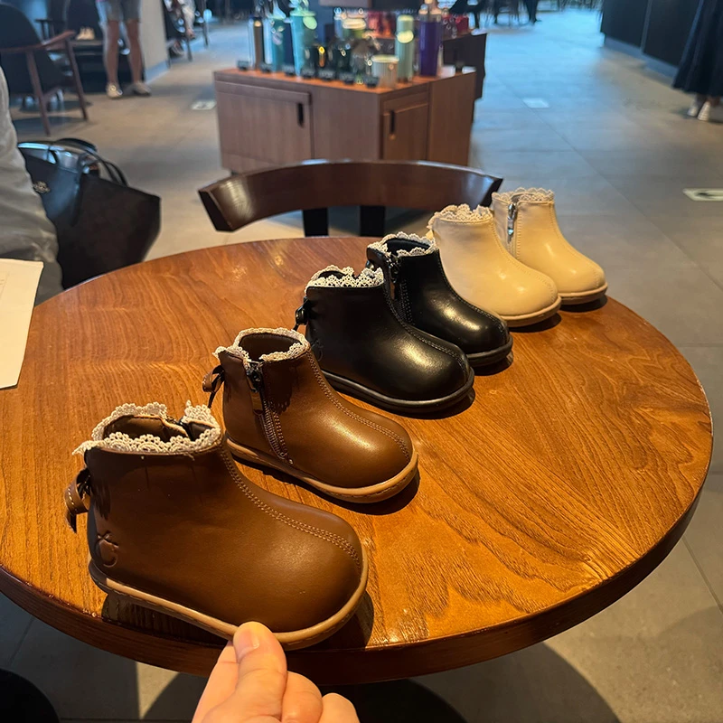 冬季女宝宝鞋软底学步鞋韩版百搭加绒保暖女童洋气公主鞋短靴子