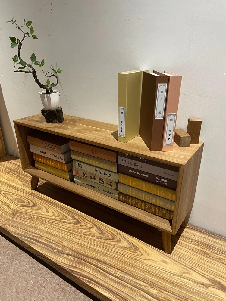 原木风四方俄榆组合柜多用途小边柜落地玄关沙发卧室横柜好看