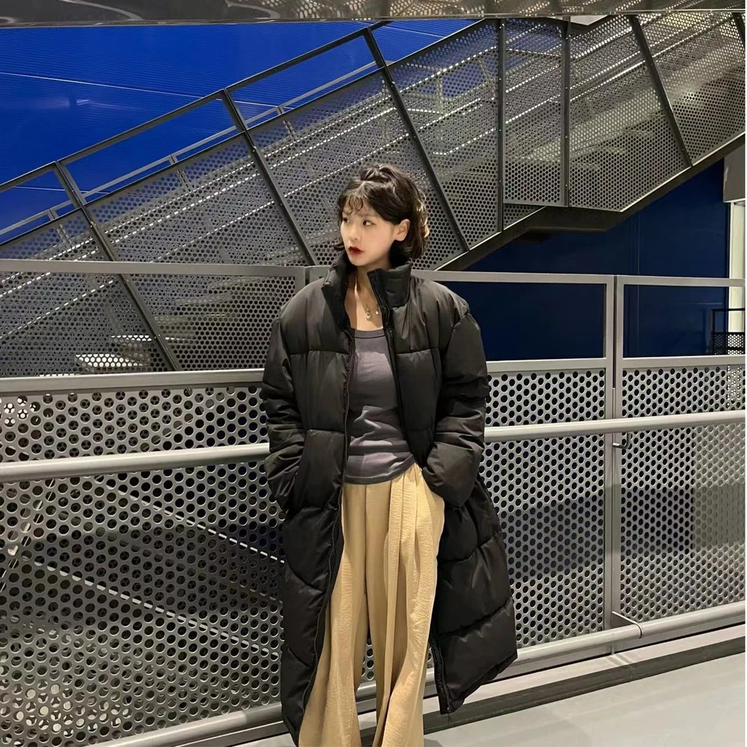 2023新款时尚保暖加厚潮流情侣长款棉服冬季555