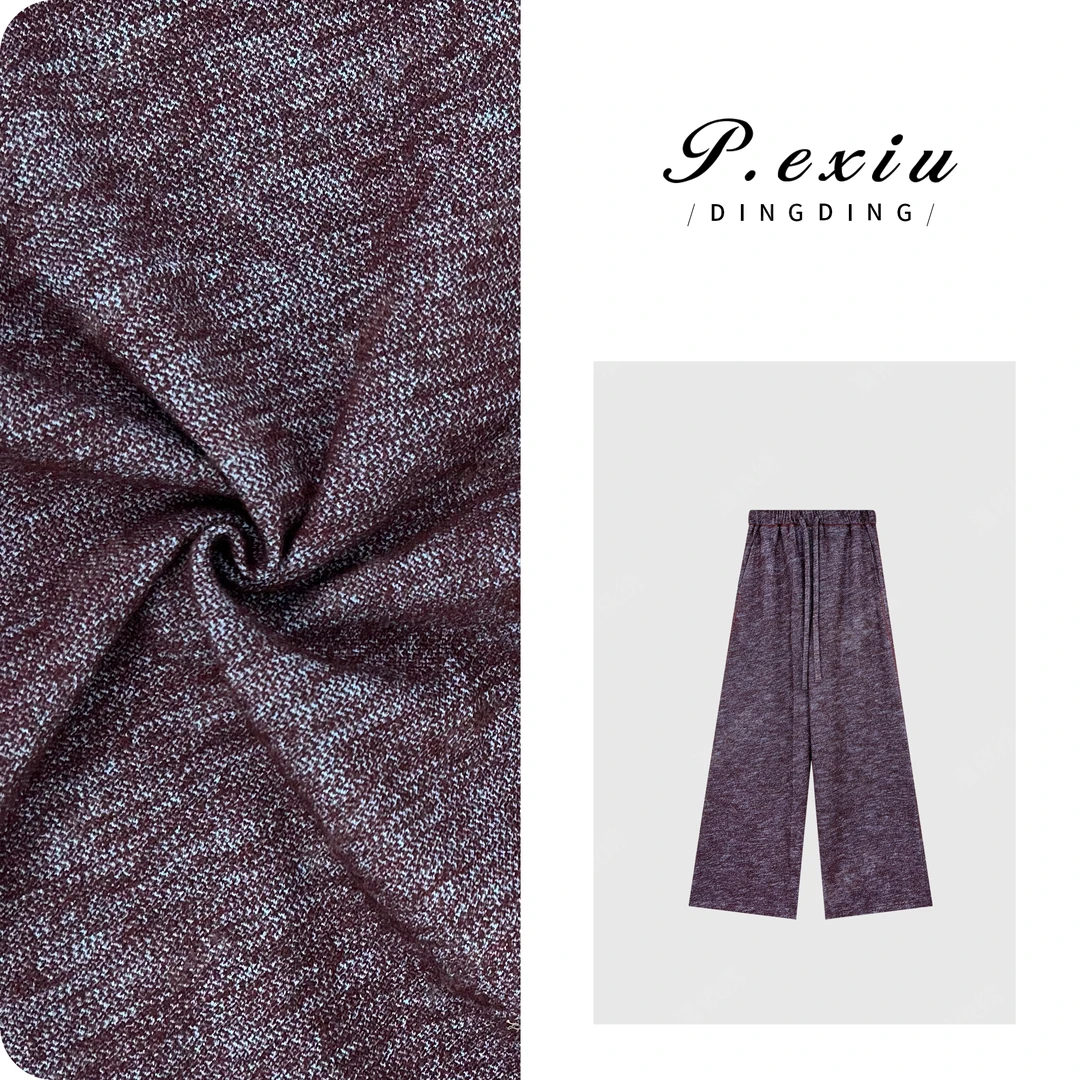 PanYiXiu/潘依绣羊-毛肌理感复合加厚松弛感休闲裤 W-62516