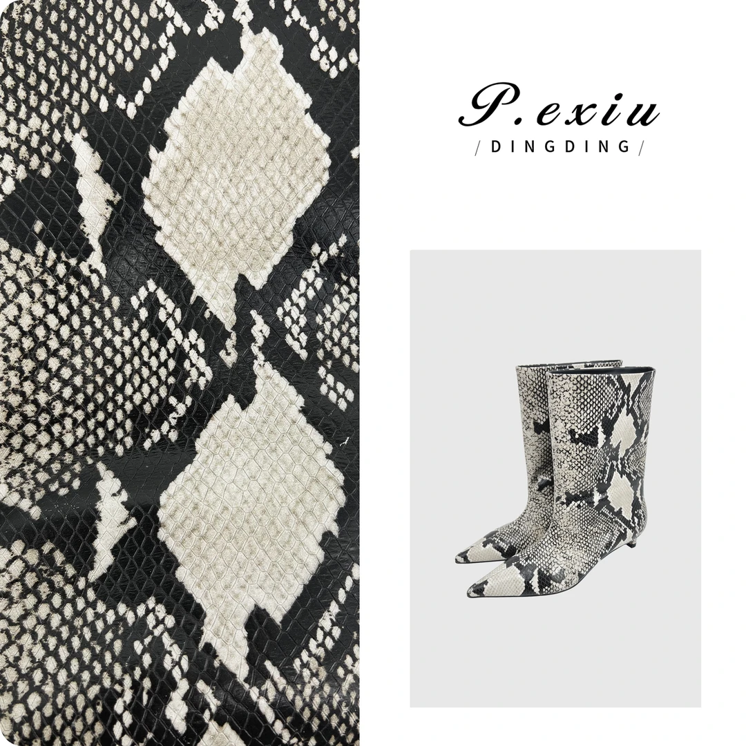 PanYiXiu/潘依绣头层牛皮时髦典藏细跟尖头中筒靴 QL91901