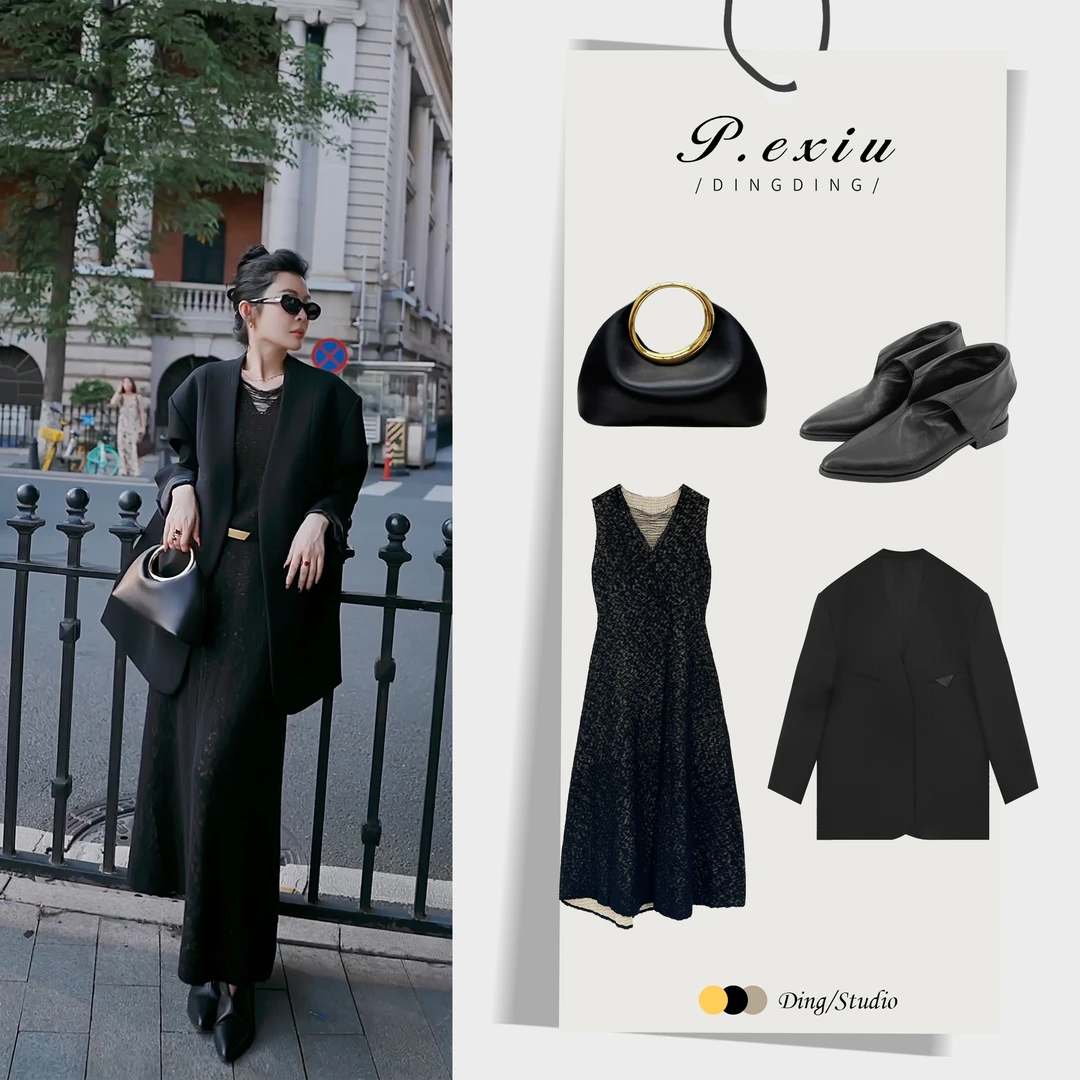 PanYiXiu/潘依绣人丝立体剪裁高级简约V领西装外套 W-62329