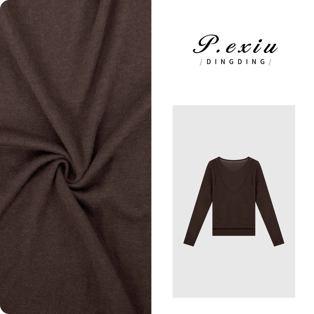 PanYiXiu/潘依绣超细羊-毛针织背心长袖上衣两件套 ZZ0608