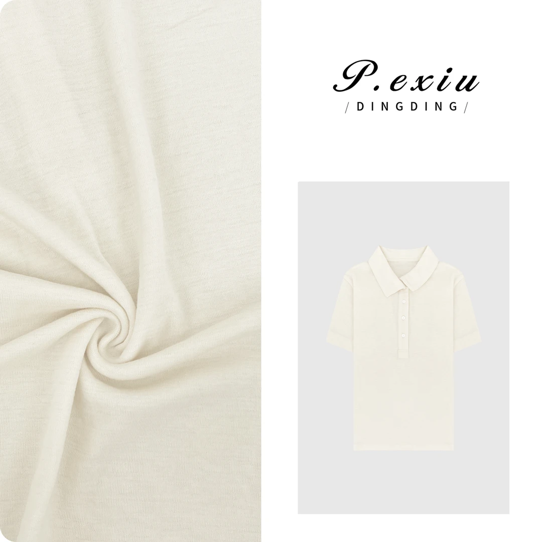 【马卡龙】100%羊毛软糯质感Polo领短袖T恤 W-62385