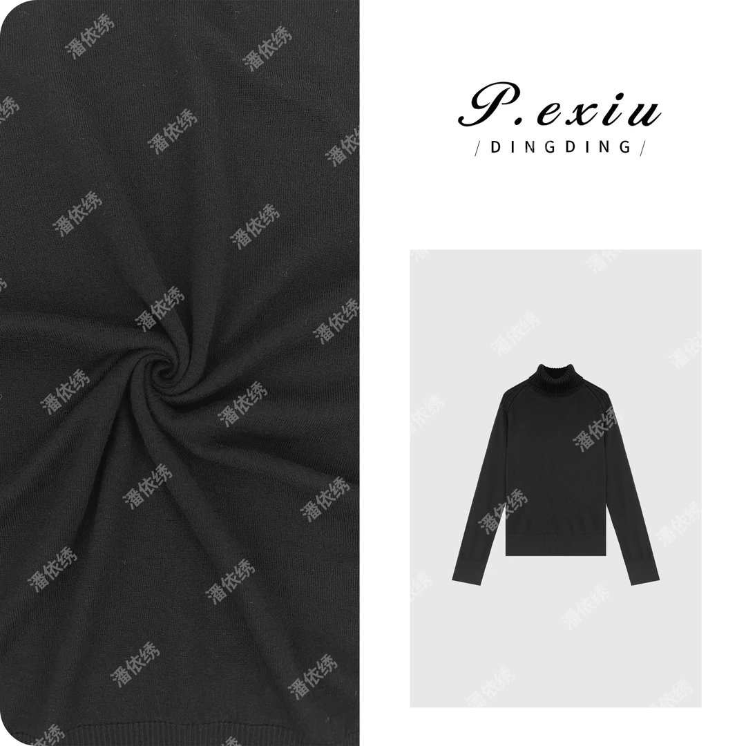 PanYiXiu/潘依绣羊毛天丝基础款百搭通勤半高领针织毛衣 ZZ0582