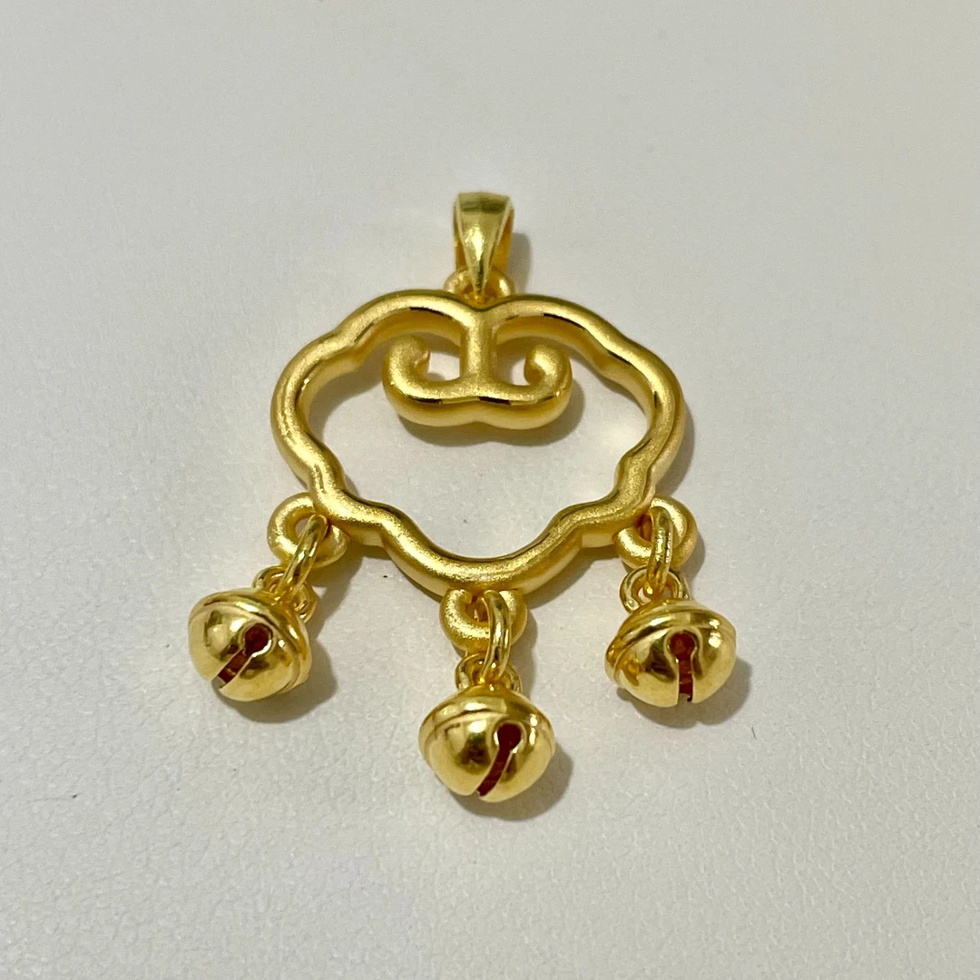 泽诚珠宝足金999时尚灵动精致双面祥云锁包