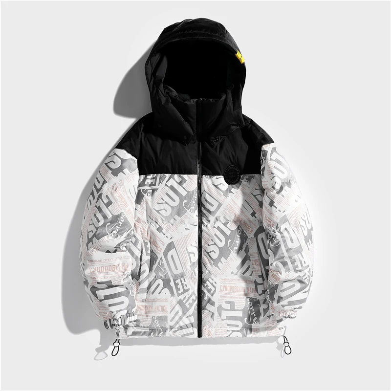 冰能量#Y9102时尚流行潮流可拆卸帽棉服冬季外套保暖羽绒服休闲