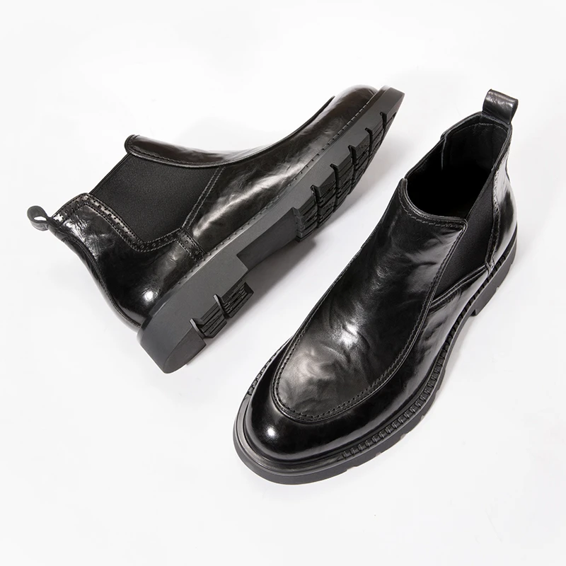 2025冬季男靴真皮马丁靴高帮皮鞋休闲商务短靴软底时尚皮靴切尔西