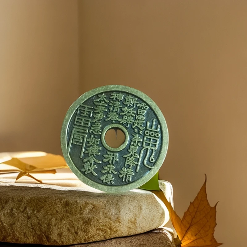 山鬼花钱圆孔八卦铜钱，老师傅已经祝福3.2mm