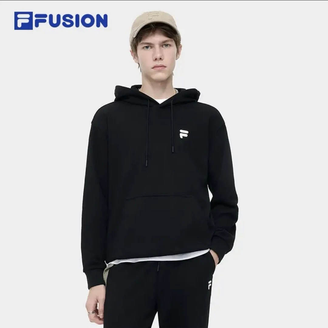 FILA 斐乐潮牌情侣款加绒卫衣男2025新款宽松运动女上衣