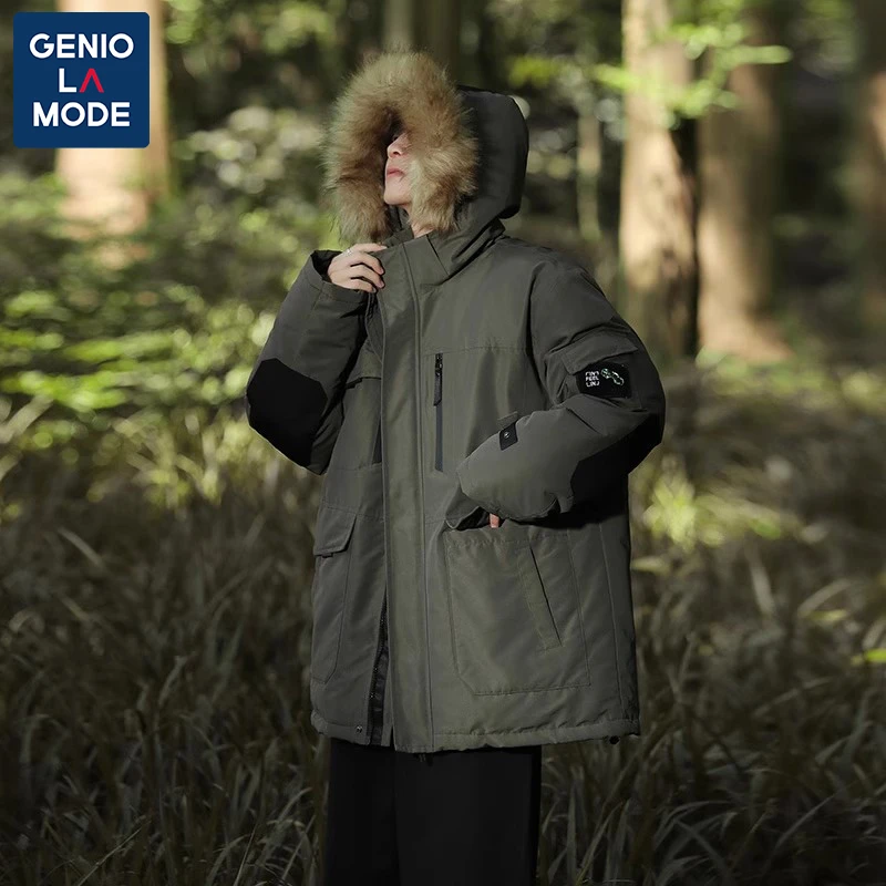 GENIO LAMODE冲锋衣棉服男士2023秋冬季新款加绒加厚休闲棉袄棉衣