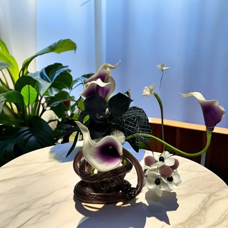 马蹄莲仿真花花卉新中式摆件客厅餐桌装饰品拍照风格艺术家居拍摄