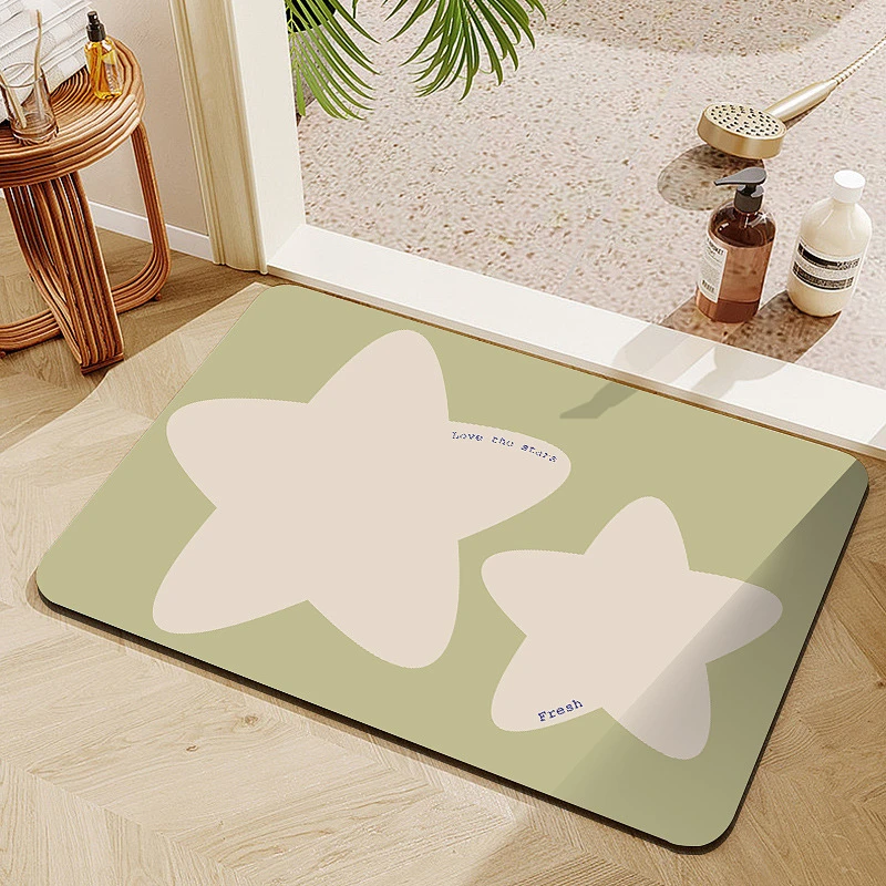 浴室硅藻泥地垫家用耐脏耐磨卫生间吸水脚垫北欧简约速干厕所门垫