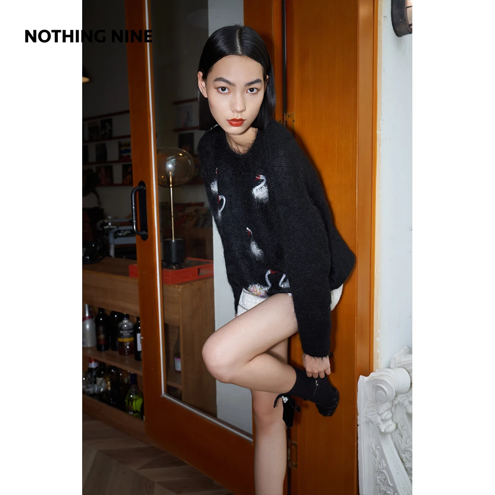 NOTHING NINE Black Reef Heron岩鹭 乳白色/墨黑色