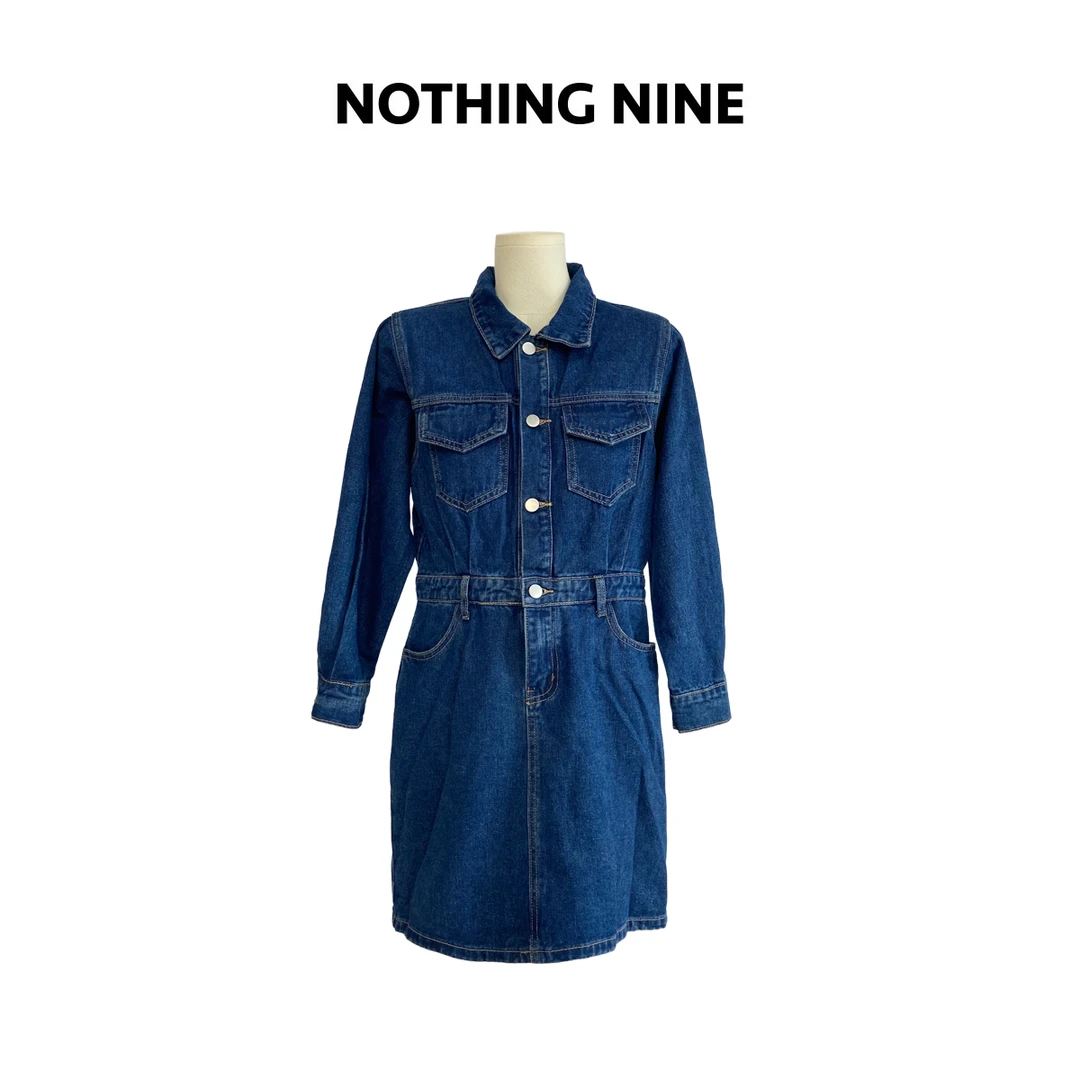 NOTHING NINE2024新款海英彗星牛仔连衣裙