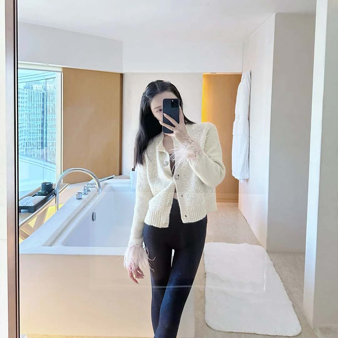 NOTHING NINE雾凇亮片宝石开衫