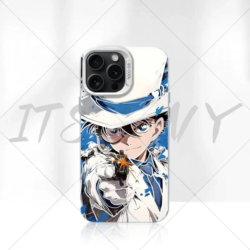 蓝泼彩基德彩银适用创意动漫苹果16手机防摔壳柯南艺术