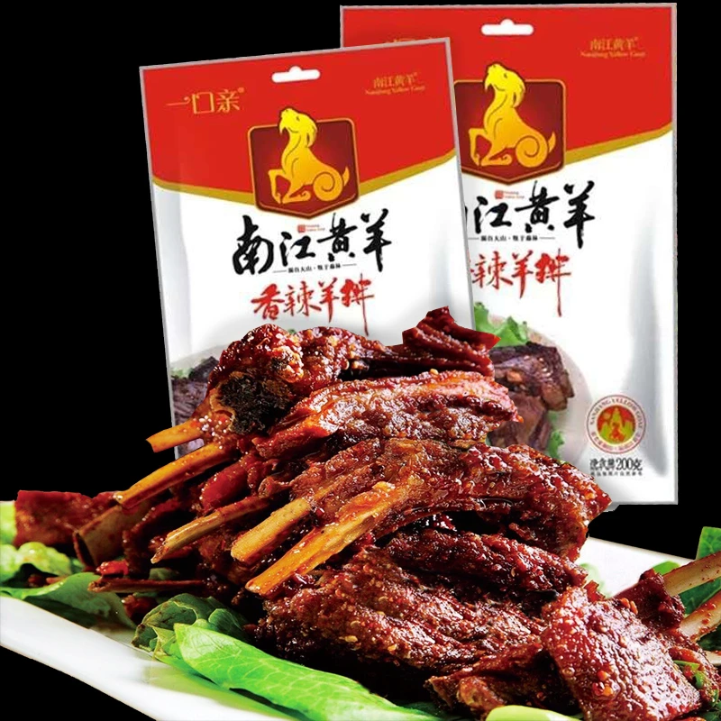 四川巴中特产南江黄羊香辣羊排200g羊肉风味腌制酥脆手撕排骨即食