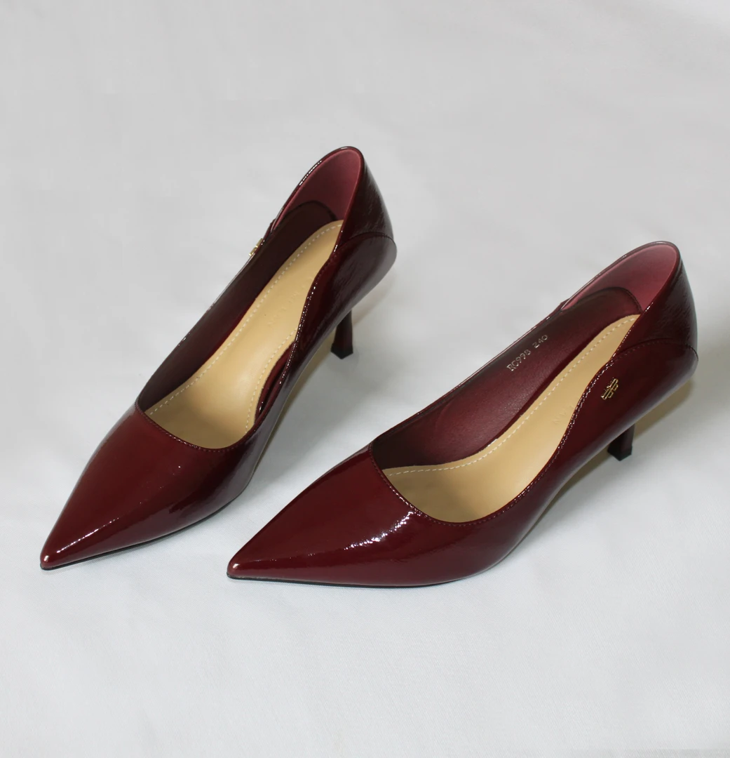 新款女鞋尖头女士气质百搭通勤婚宴细跟软皮不累脚高跟鞋RC998