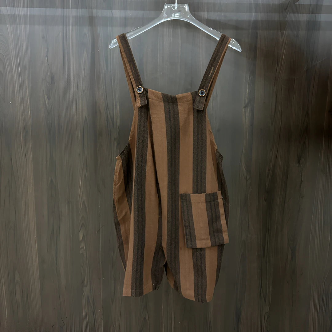 夏款儿童中性韩系百搭复古条纹个性时尚夏宽松季韩版吊带裤66102