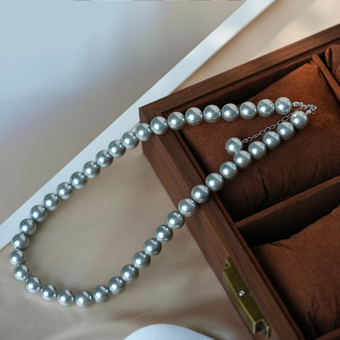 丽沁 链子925银 经典满串项链气质优雅女颈链时尚串珠链