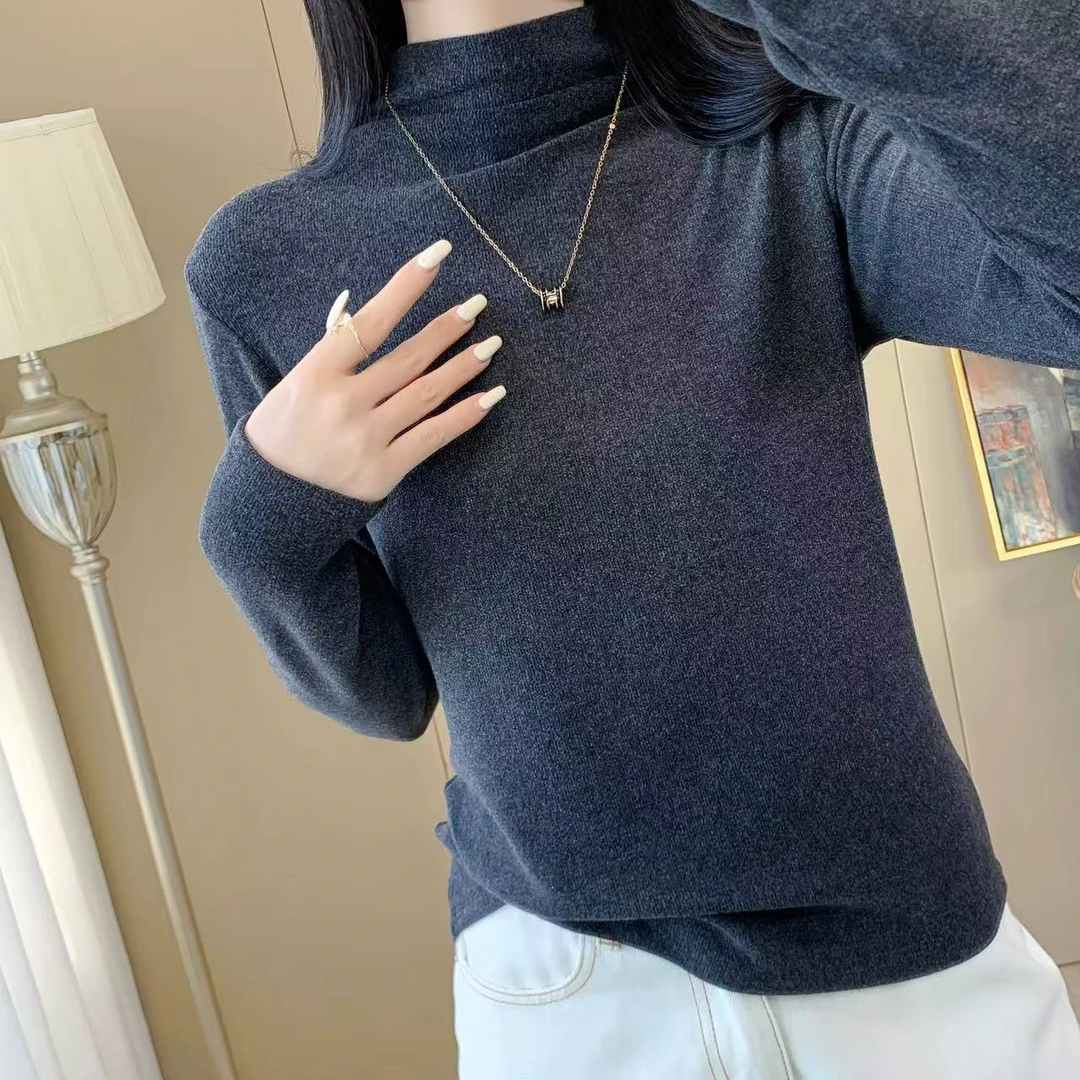 新疆包邮 慕斯羊绒百搭打底小衫-3329