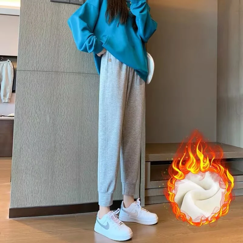 【宝宝绒和羊羔绒可选】孕妇加厚秋季新款卫裤运动裤灯笼裤长裤