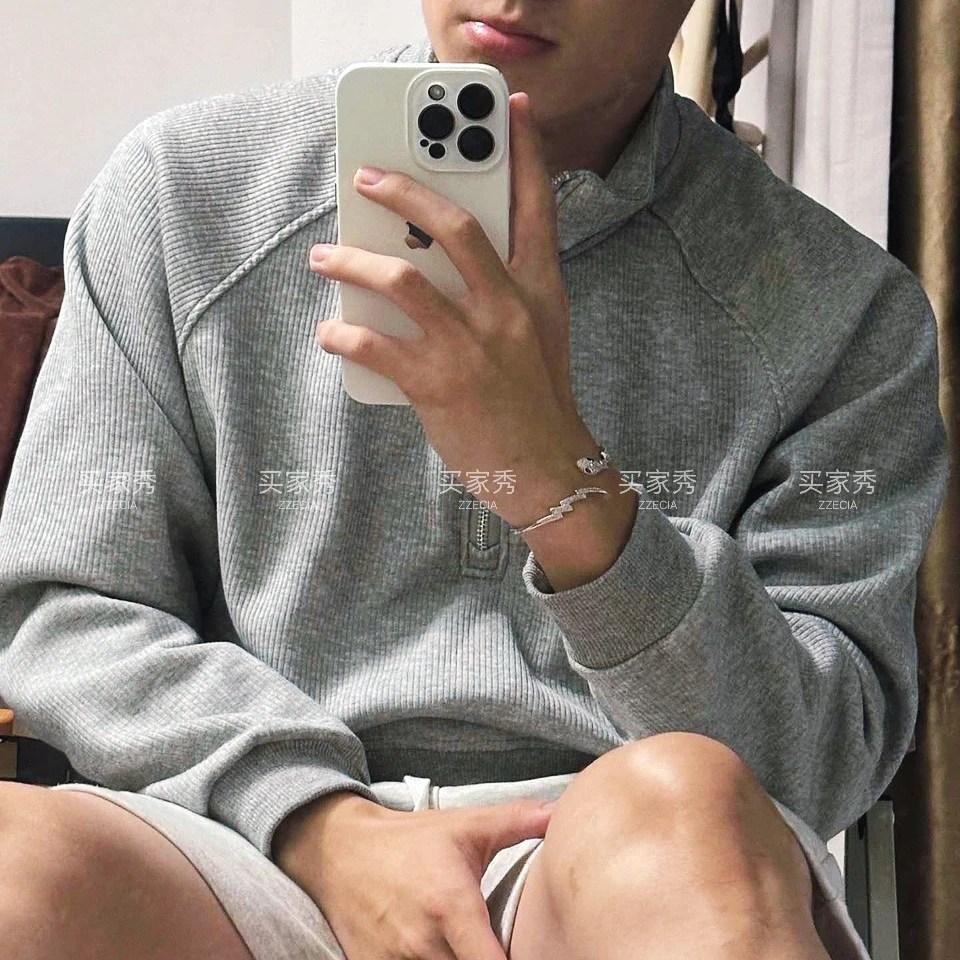 【OLD,MONEY】美式高阶立领款定制高棉感针织面料加绒卫衣