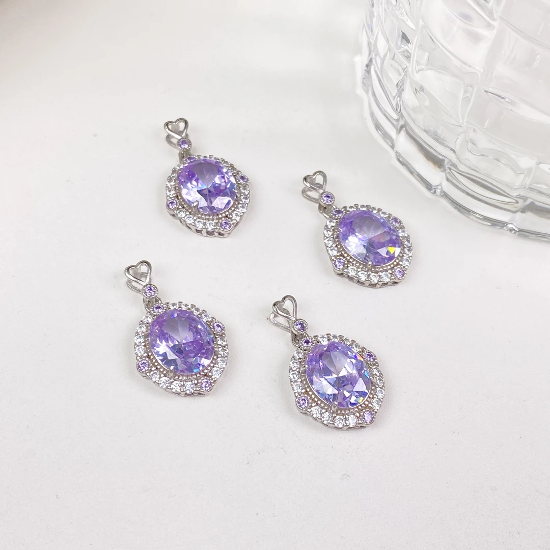 吊坠925银合成锆石 【逍遥】时尚炫紫闪闪吊坠*001/002/多样性发1件