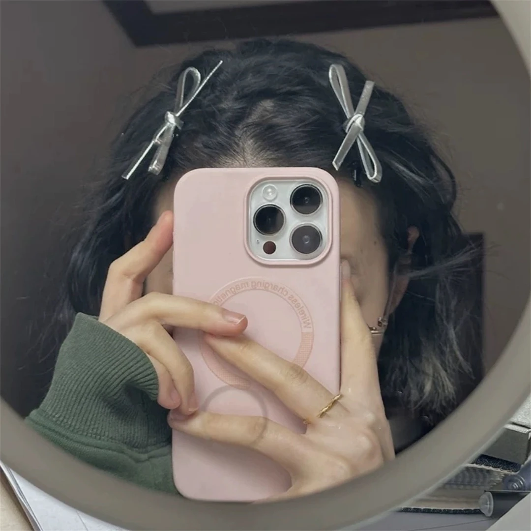 0272~一对装 辣妹风发夹 软皮U蝴蝶结俏皮发卡侧边碎发夹子发饰女