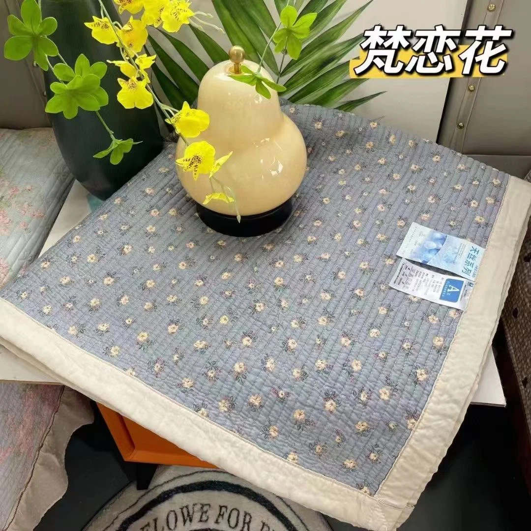天丝床盖软糯冰凉夹层棉花砂洗简约机洗小清新