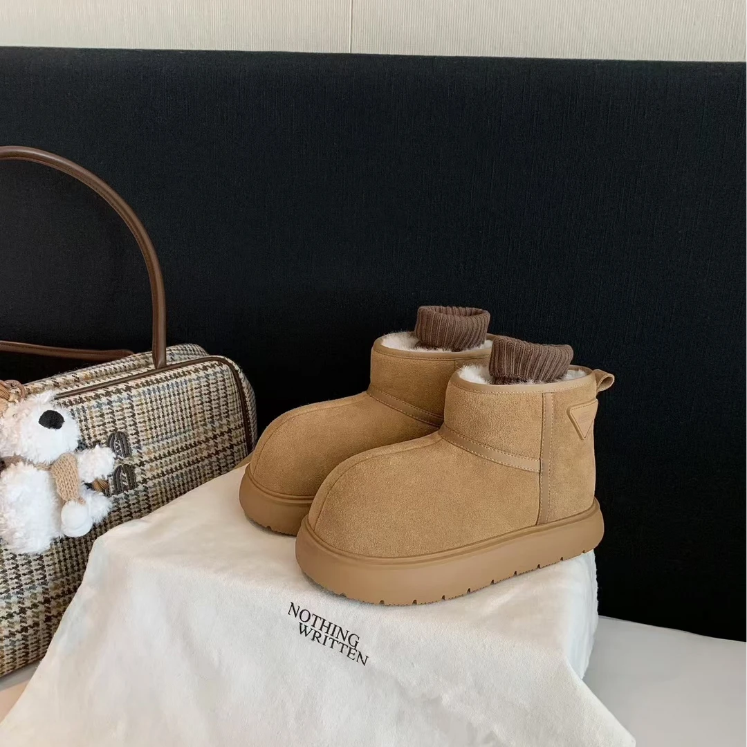 「原厂系列」卡皮巴拉大头雪地靴女冬季新厚底加绒保暖短靴