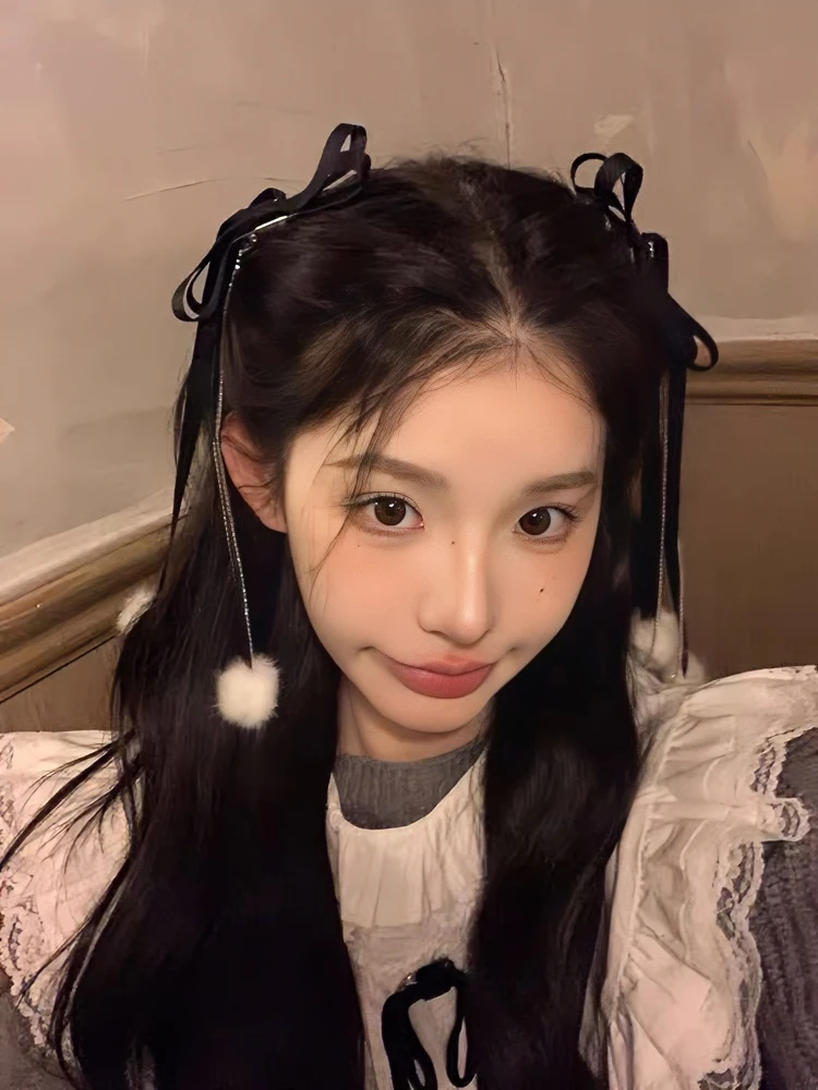 飘带蝴蝶结发夹芭蕾风丝带编发夹子少女百搭双麻花发卡头饰发饰新