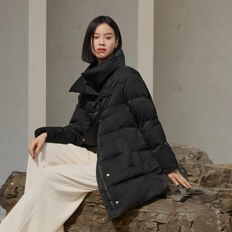 2024冬季新款外套女中款新中式经典时尚羽绒服B40144506