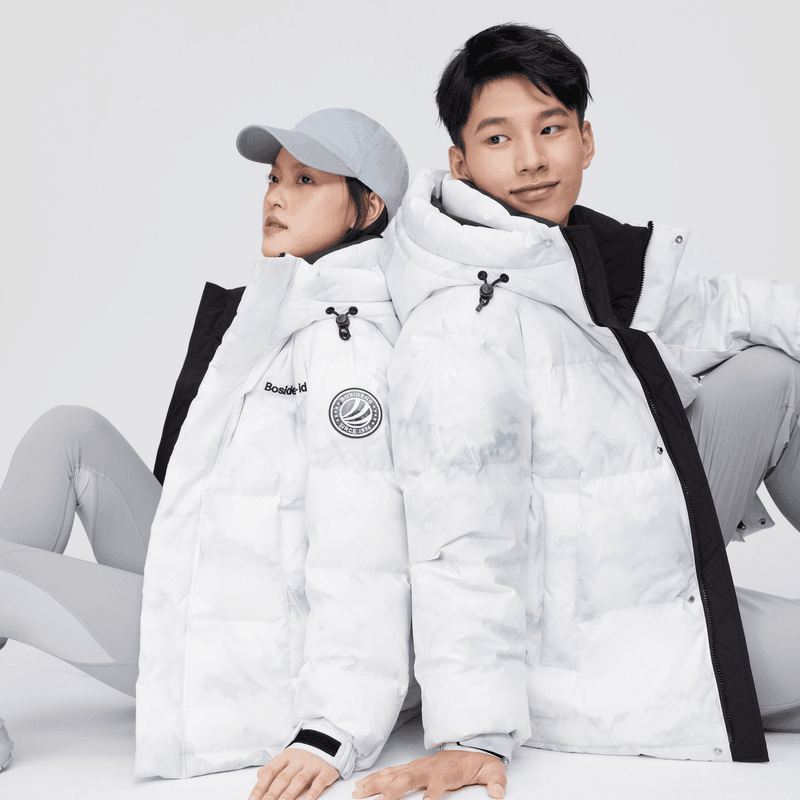 波司登羽绒服男2022年冬季新款情侣同款水墨运动厚款宽松短款外套