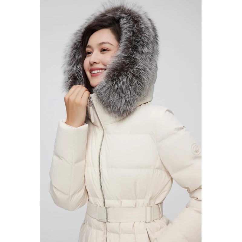 波司登连帽百搭收腰休闲潮流女羽绒服外套中长款加厚冬季保暖