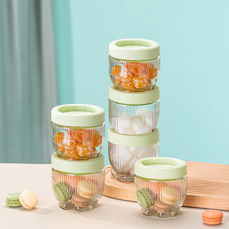 网红ins新款猫爪储物罐陶瓷家用收纳密封罐食杂粮储物罐一套6只装