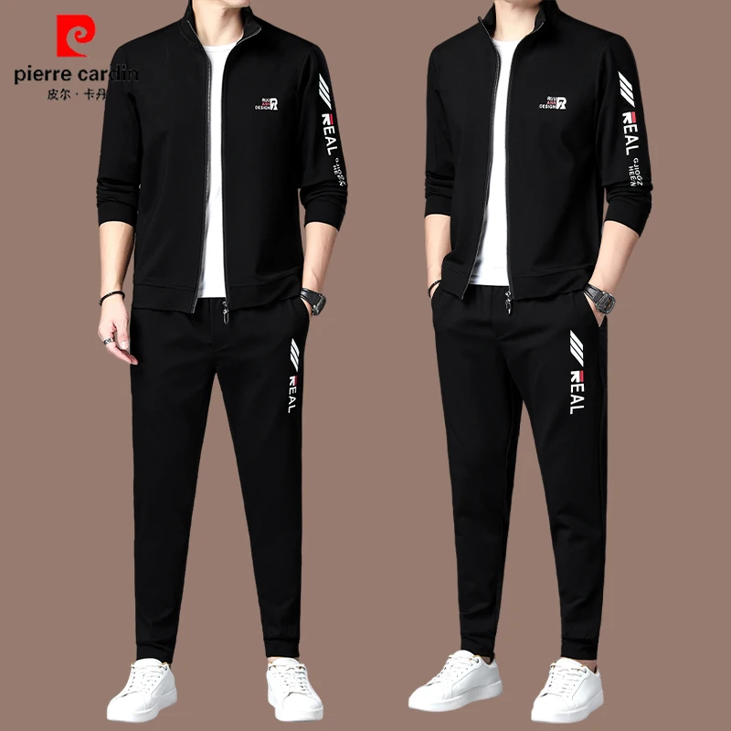 【皮尔卡丹】国际名牌男士时尚休闲运动套装春秋高端桑蚕丝舒适男装