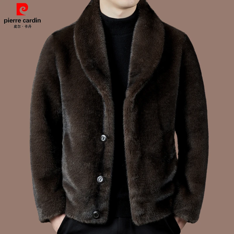 【国际名牌皮尔卡丹】高端男士毛呢大衣冬季时尚保暖双面穿男士外套