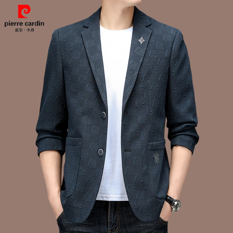 【皮尔卡丹品牌正品】高档男士商务休闲西装外套春秋款修身立体西服